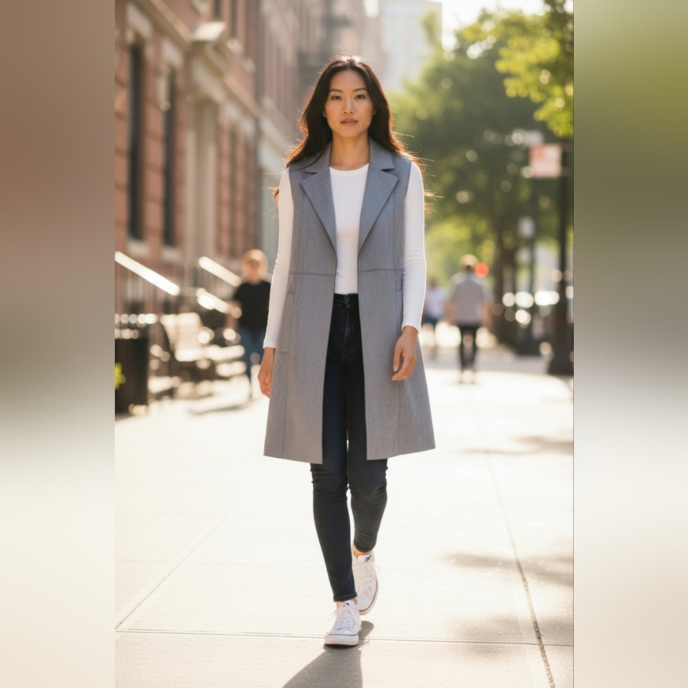 Nwot Magaschoni  Blue Gray  Faux Suede Jacket ( M)